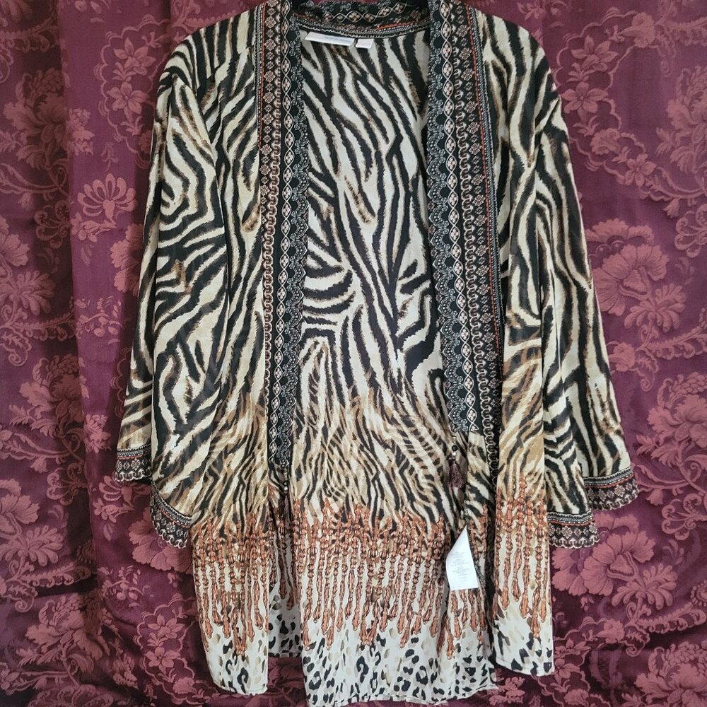 Belle Beach Animal Print Kimono Duster